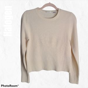 Bone/Ivory Halogen Crew Neck Sweater